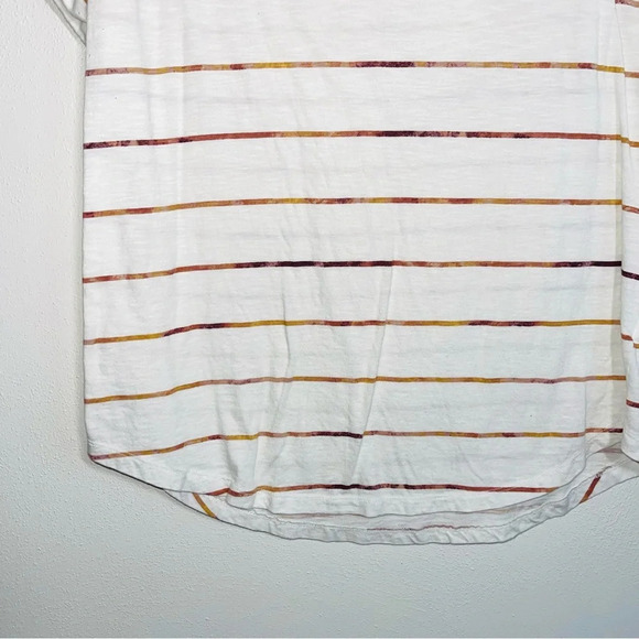 Maurices 24/7 Forever White & Pink Striped Drop Shoulder Tee Medium Women’s - Picture 6 of 12